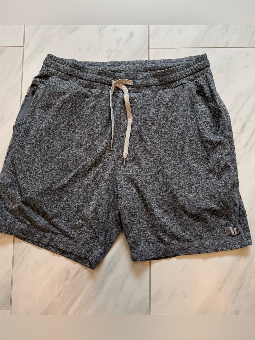 Men's Gray Drawstring 7” Ponto Athletic Shorts Charcoal Heather